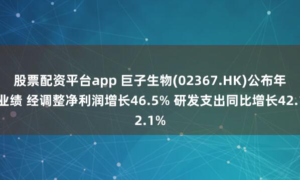 股票配资平台app 巨子生物(02367.HK)公布年度业绩 经调整净利润增长46.5% 研发支出同比增长42.1%