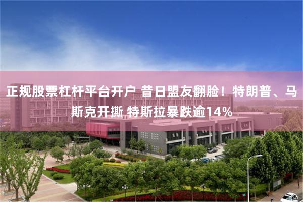 正规股票杠杆平台开户 昔日盟友翻脸！特朗普、马斯克开撕 特斯拉暴跌逾14%